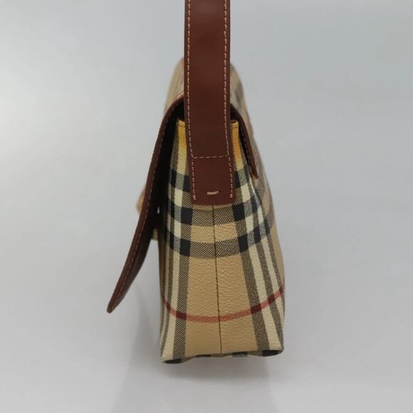 BURBERRY Nova Check Shoulder Bag PVC Leather Beige - Picture 4 of 16